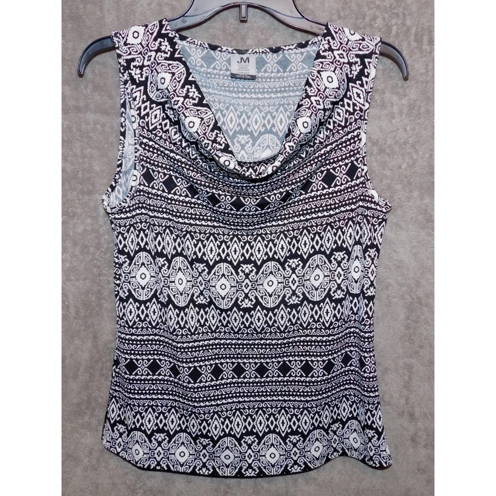 Jonathan Martin black and white cowl neck tank top